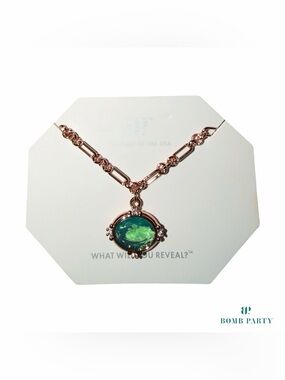 Bomb Party New OG Necklace Green Opal on RG “She’s the Mood” - NK48282